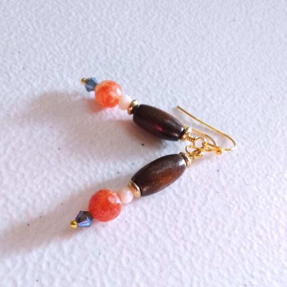 Handmade: Fall Stack Earrings! Beaded! Mixed Media ~ Each Pair is different! - Picture 3 of 6